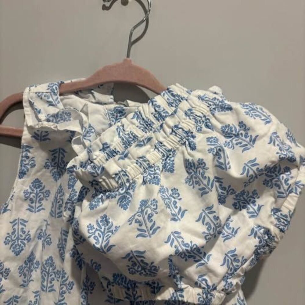 Hope & Henry Baby Organic Ruffle Collar Dress and Bloomer Set 12-18 mo - Picture 6 of 7